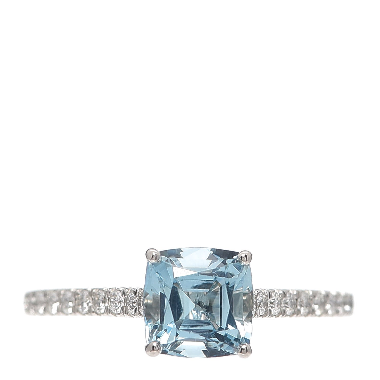 Tiffany Platinum Diamond Aquamarine 1.00ct Legacy Ring 54 7 1 of 6