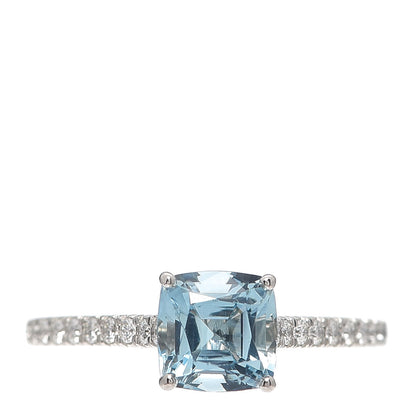 Tiffany Platinum Diamond Aquamarine 1.00ct Legacy Ring 54 7 1 of 6