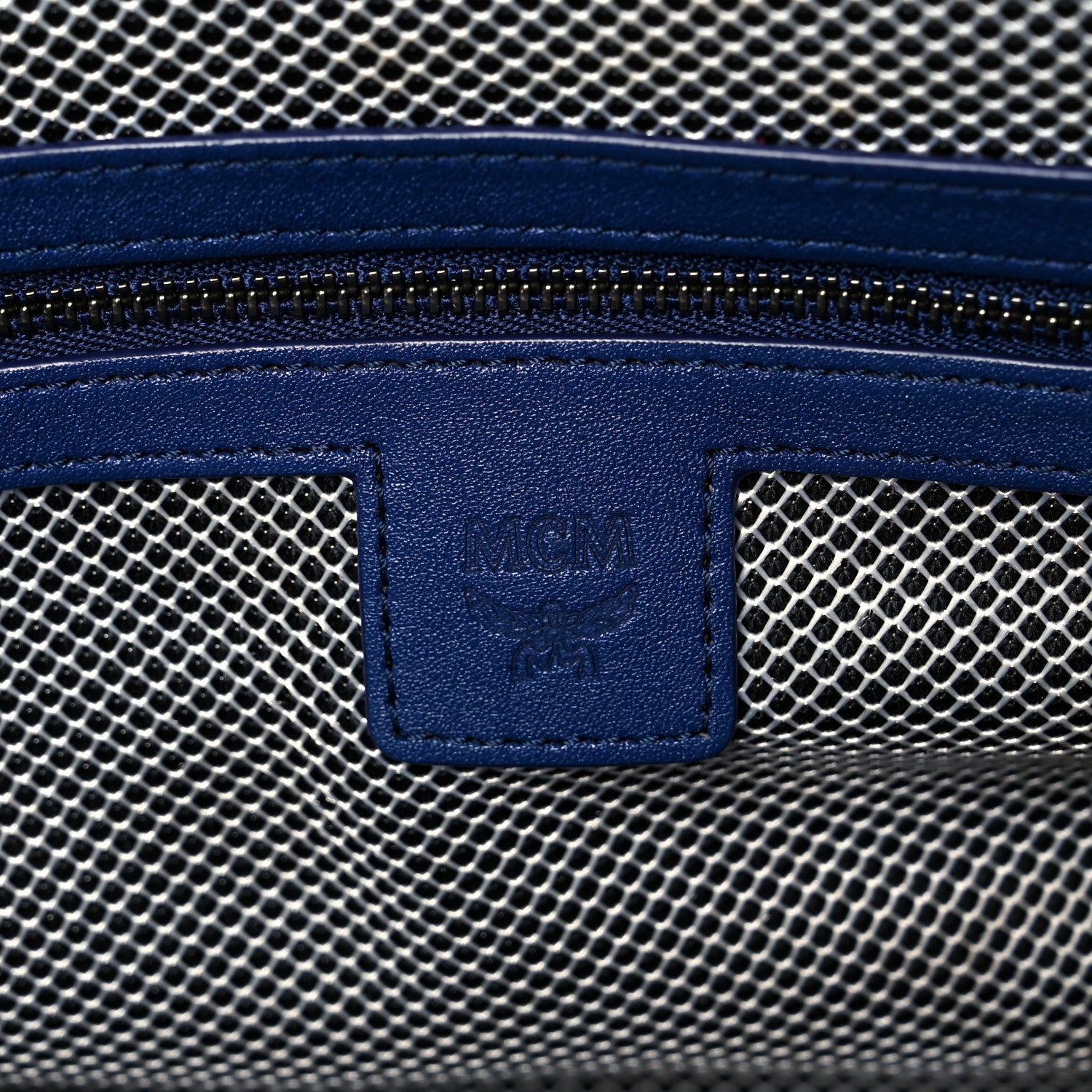 MCM Smooth Calfskin Lion Camo Crossbody Bag Blue 6 of 16
