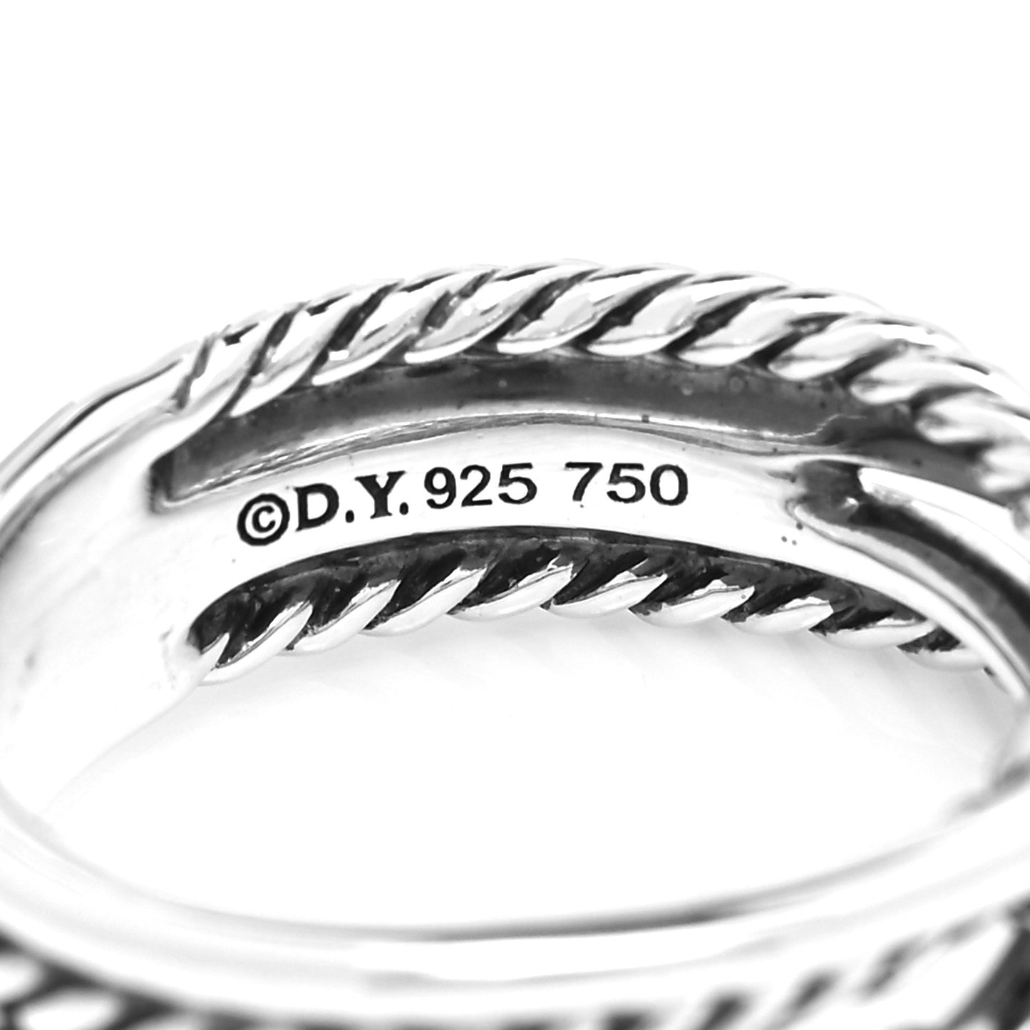 Sterling Silver 18K Yellow Gold 6mm X Crossover Ring 51 5.75