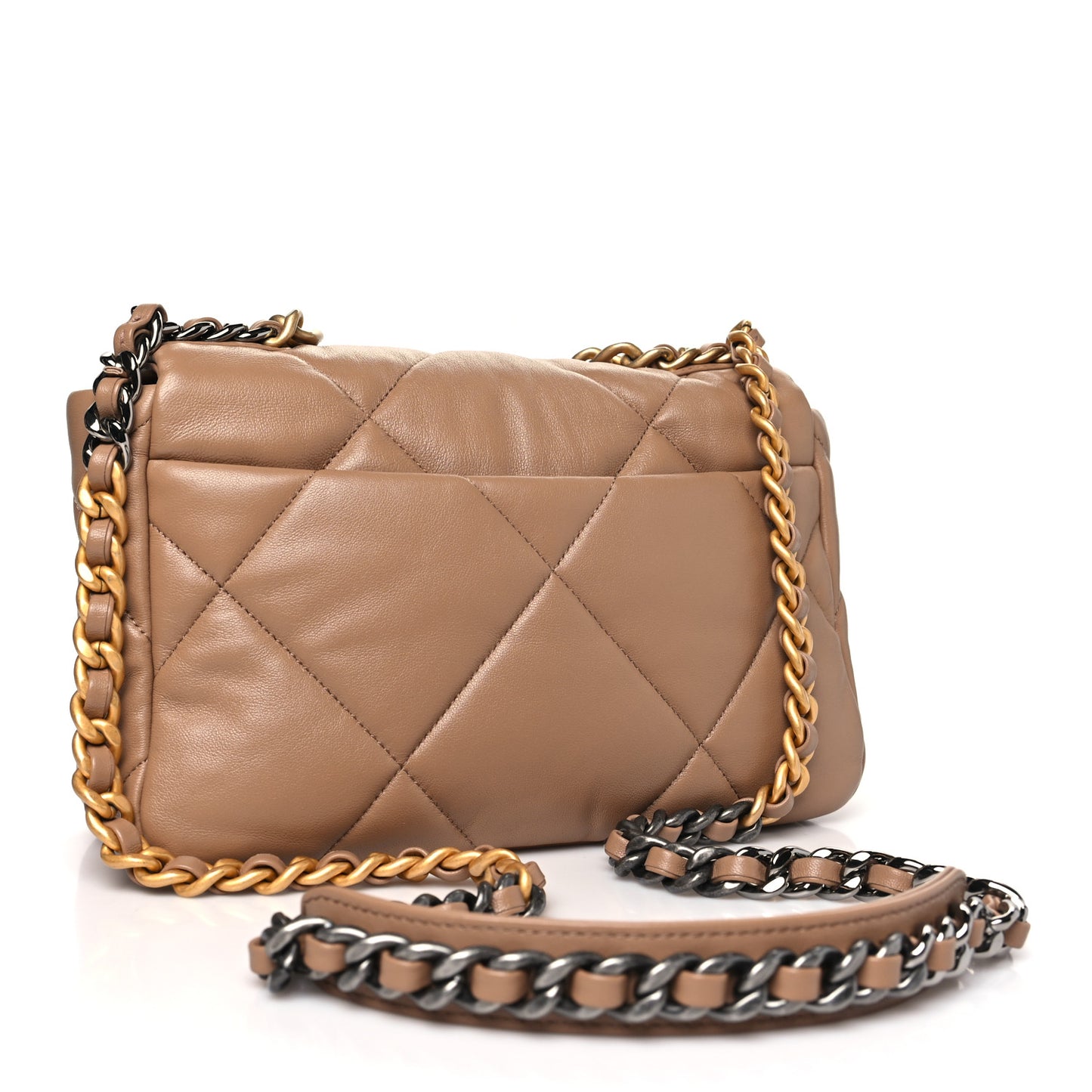 Lambskin Quilted Medium Chanel 19 Flap Brown