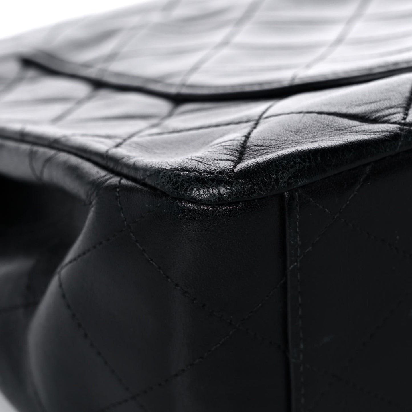 Lambskin Quilted XL Jumbo Single Flap Black