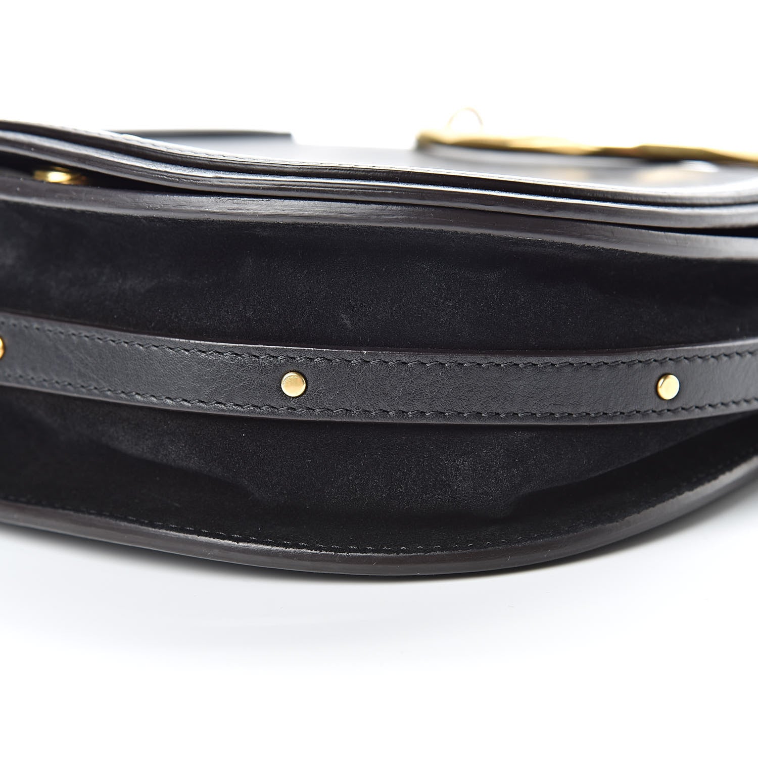 Chloe Calfskin Suede Medium Nile Bracelet Bag Black 10 of 16