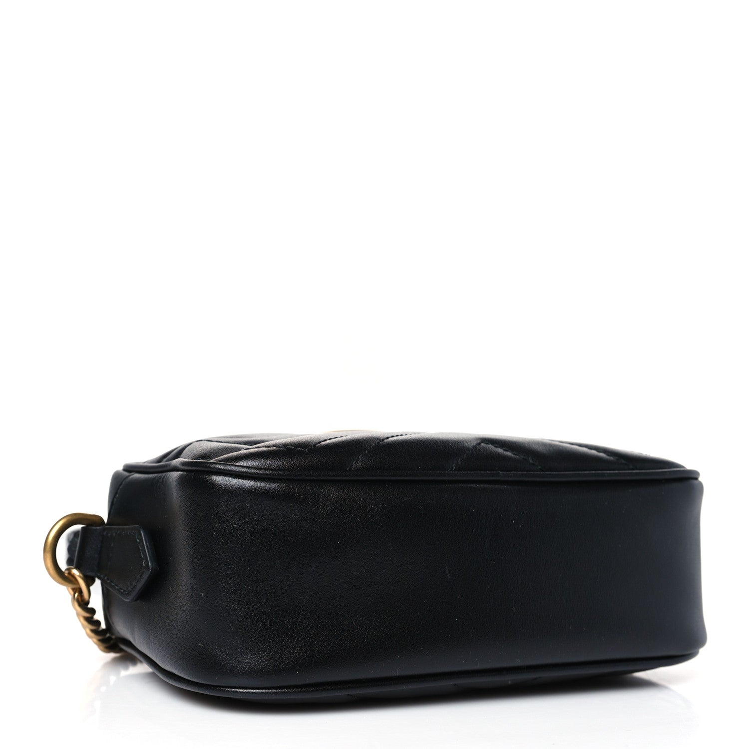 Gucci Calfskin Matelasse Mini GG Marmont Chain Shoulder Bag Black 4 of 9