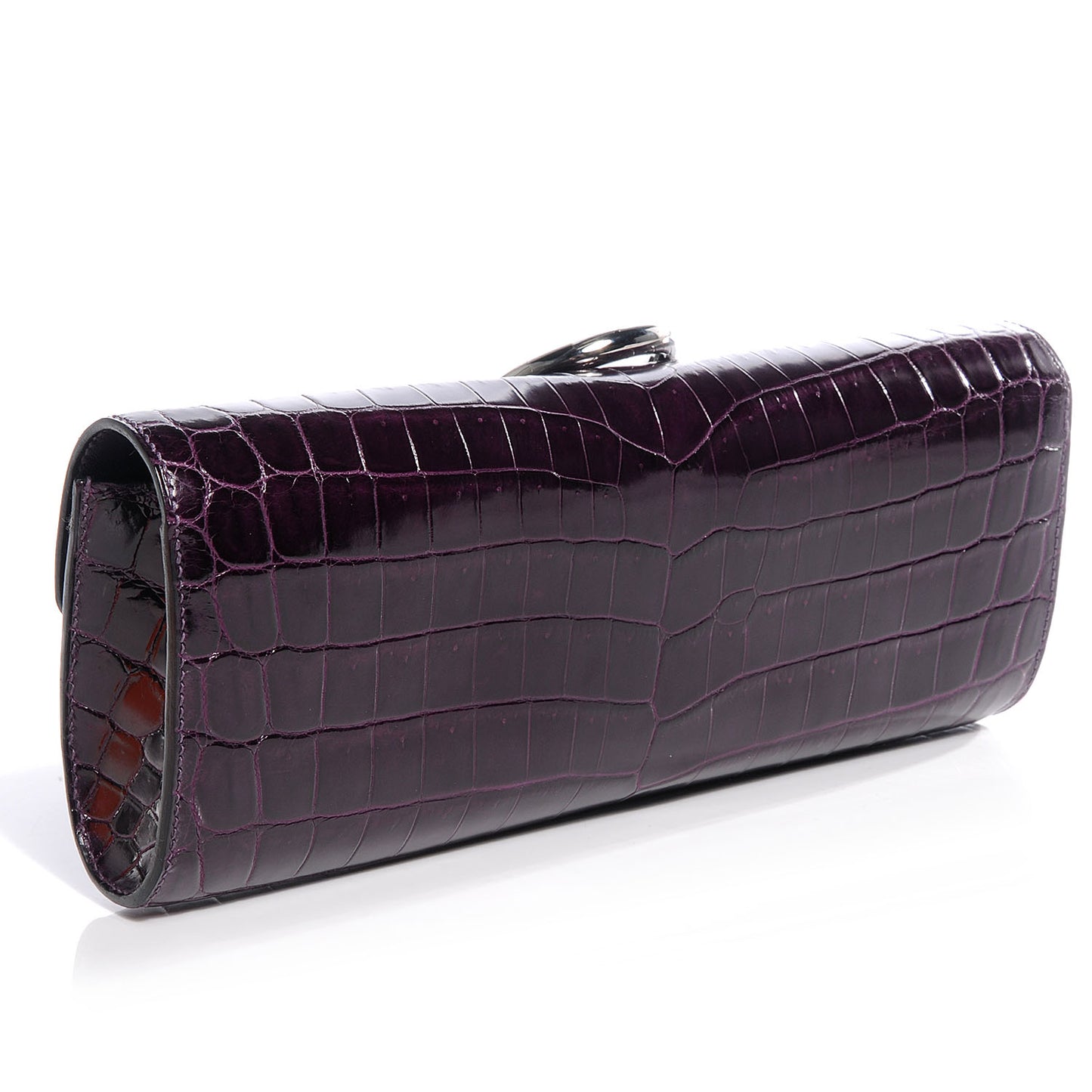 Niloticus Crocodile Egee Clutch Aubergine