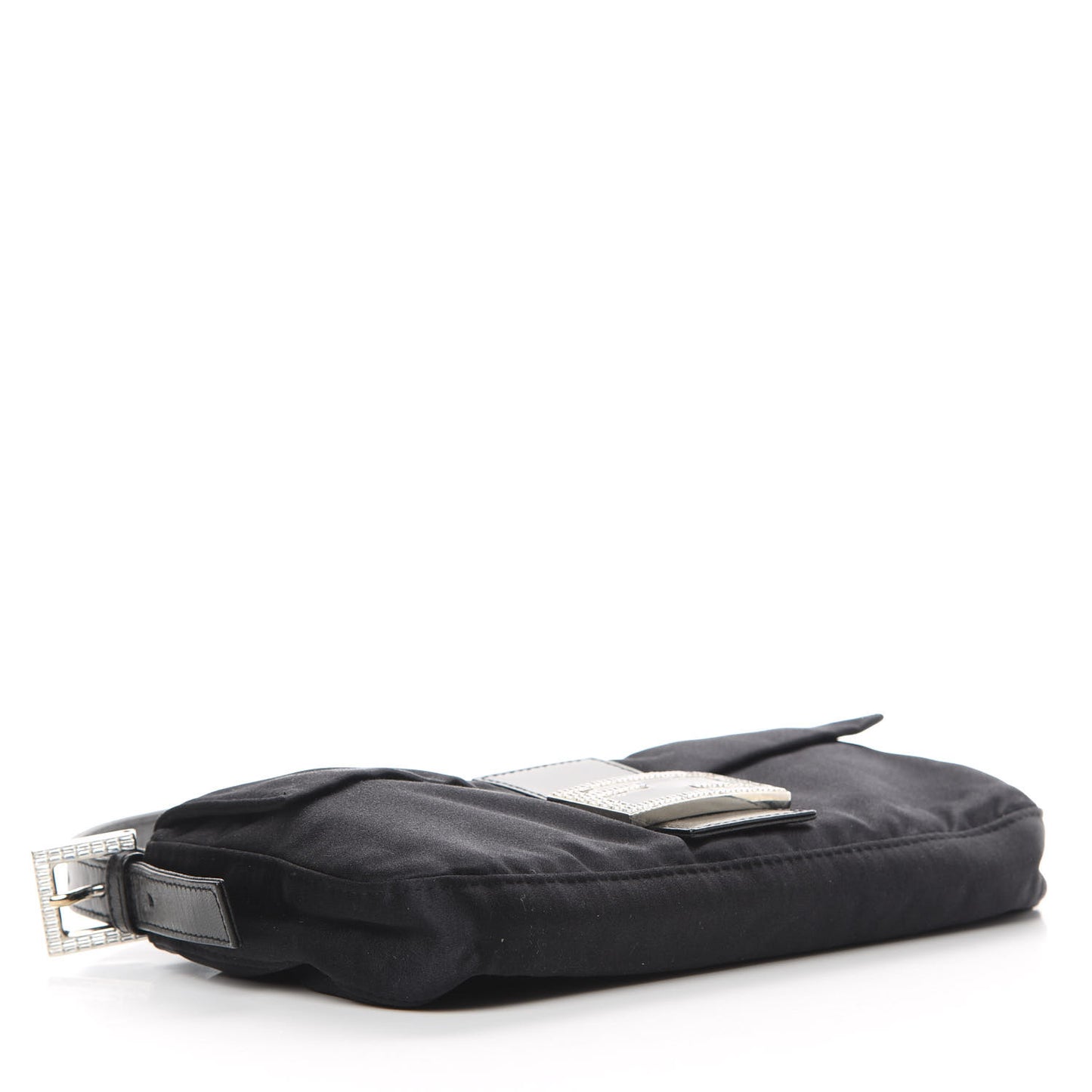 Satin Crystal Baguette Black