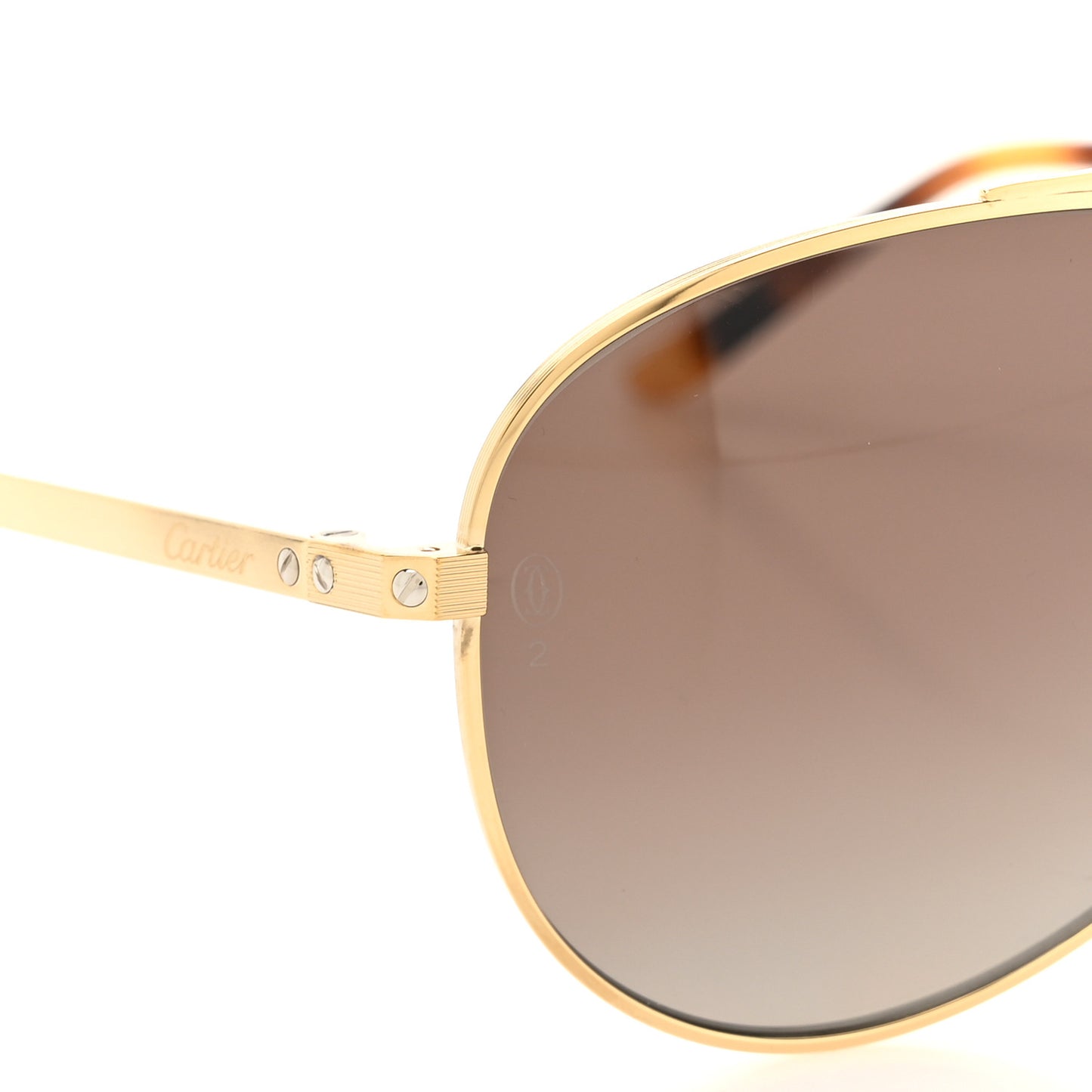Santos CT0083S Aviator Sunglasses Gold Gold Tortoise