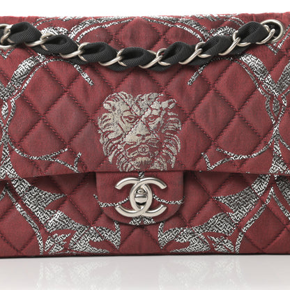 Chanel Metallic Brocade Quilted Medium Double Flap Rouge Argent 8 of 16