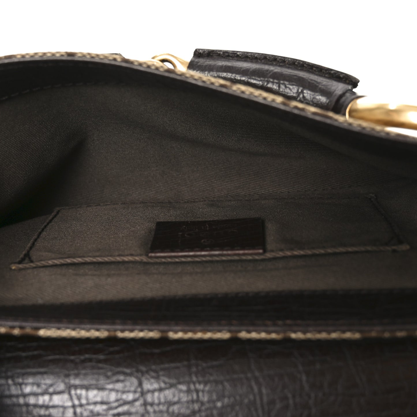 Monogram Horsebit Clutch Dark Brown