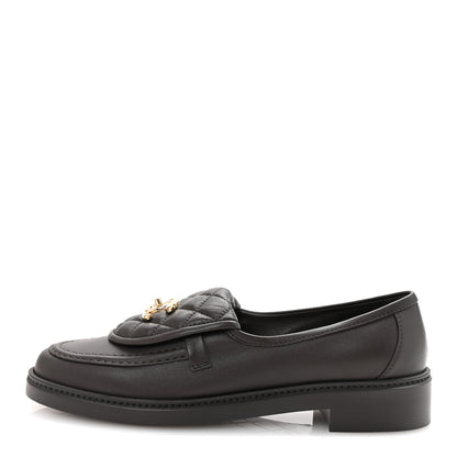 Chanel Lambskin Quilted CC Turnlock Loafers 38.5 Dark Brown 1 of 10