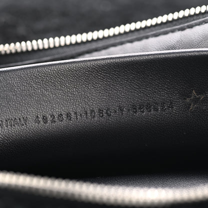 Balenciaga Sheepskin Shearling Contrasted Logo Large Zip Pouch Black 7 of 7