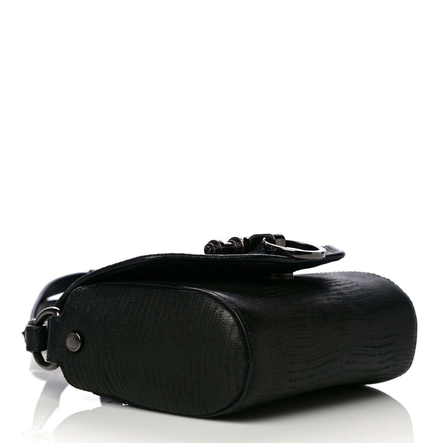 Givenchy Lambskin Lizard Embossed Obsedia Shoulder Bag Black 4 of 16