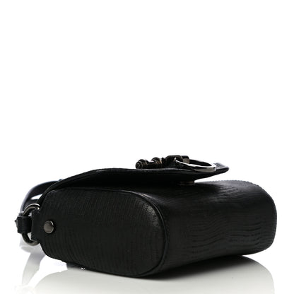 Givenchy Lambskin Lizard Embossed Obsedia Shoulder Bag Black 4 of 16