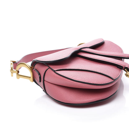 Christian Dior Grained Calfskin Mini Saddle Bag Pink 5 of 8