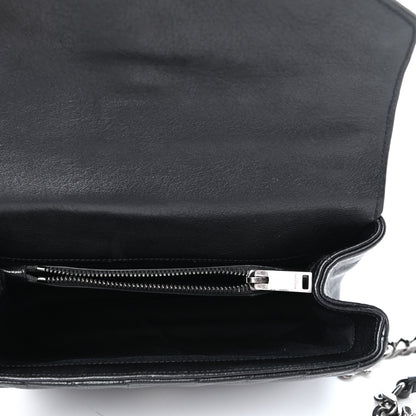 Saint Laurent Sheepskin Matelasse Chevron Monogram Medium College Bag Black 5 of 10