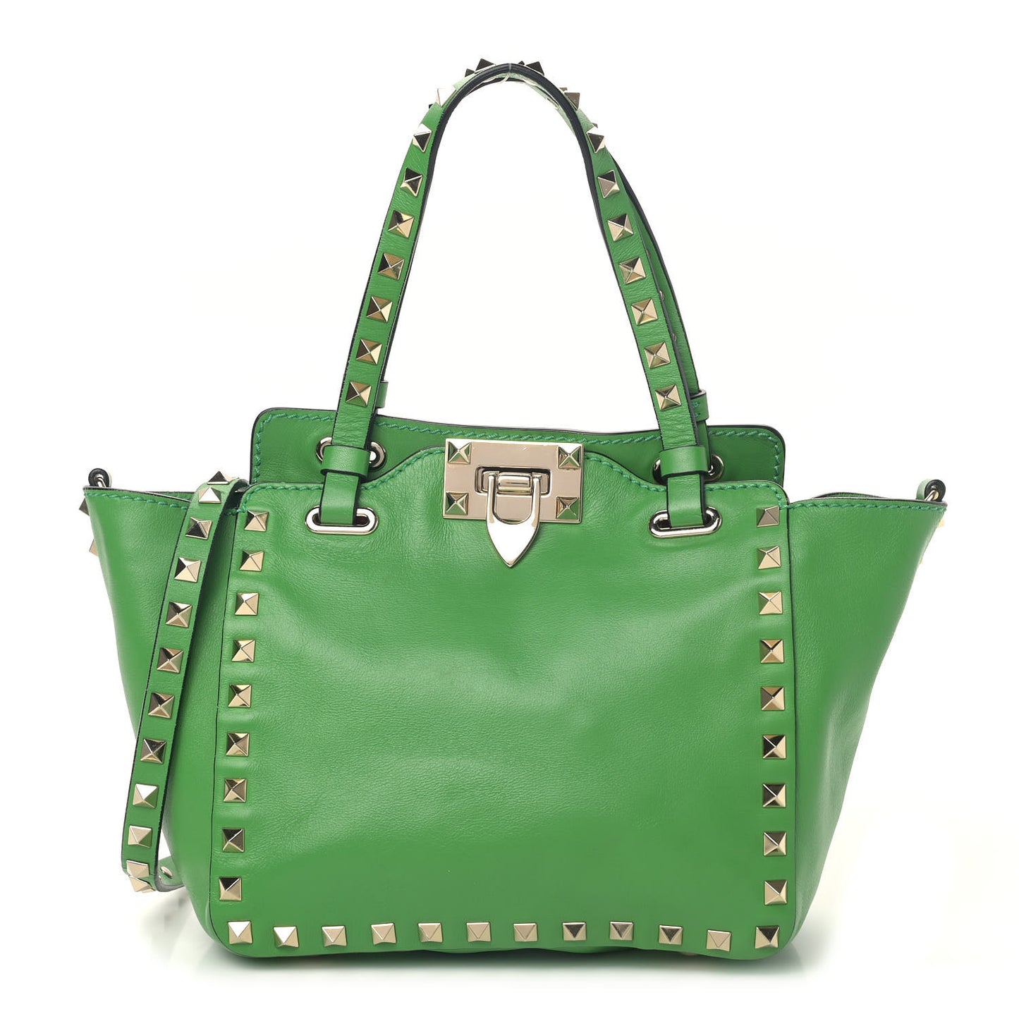 Vitello Mini Rockstud Tote Green