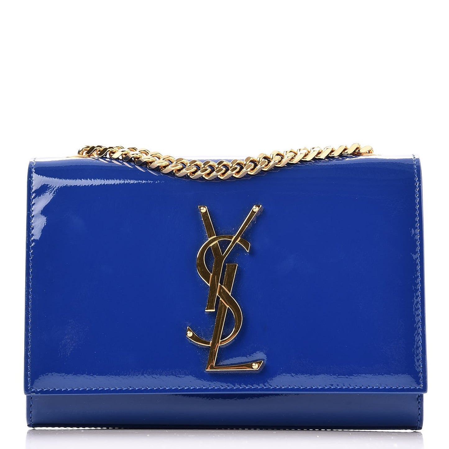 Patent Small Monogram Kate Satchel Royal Blue