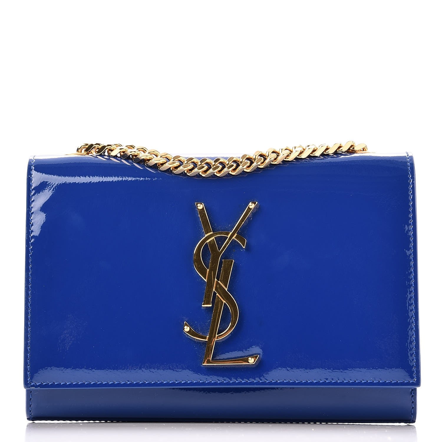 Saint Laurent Patent Small Monogram Kate Satchel Royal Blue 1 of 8