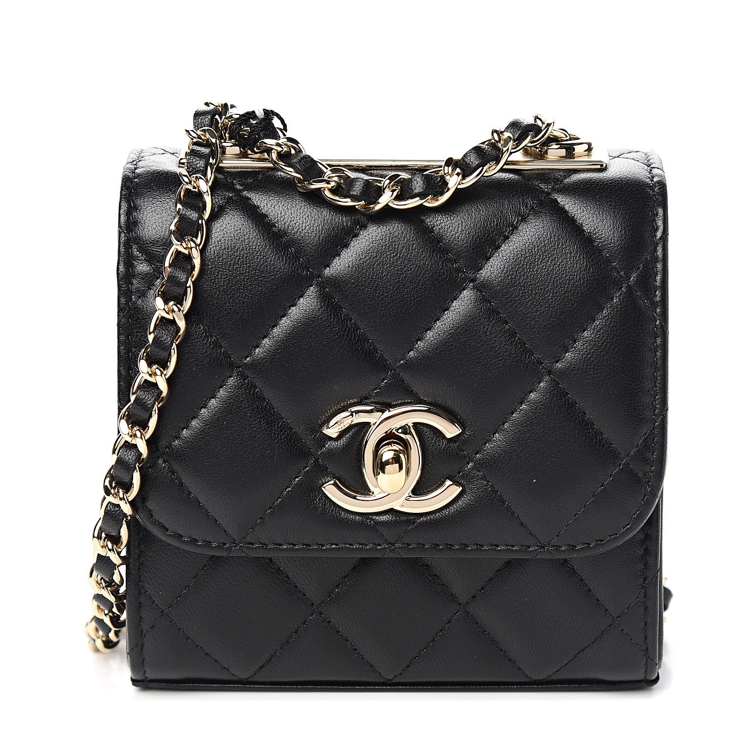 Chanel Lambskin Quilted Mini Trendy CC Chain Wallet Black 1 of 10