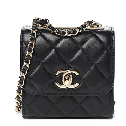Chanel Lambskin Quilted Mini Trendy CC Chain Wallet Black 1 of 10