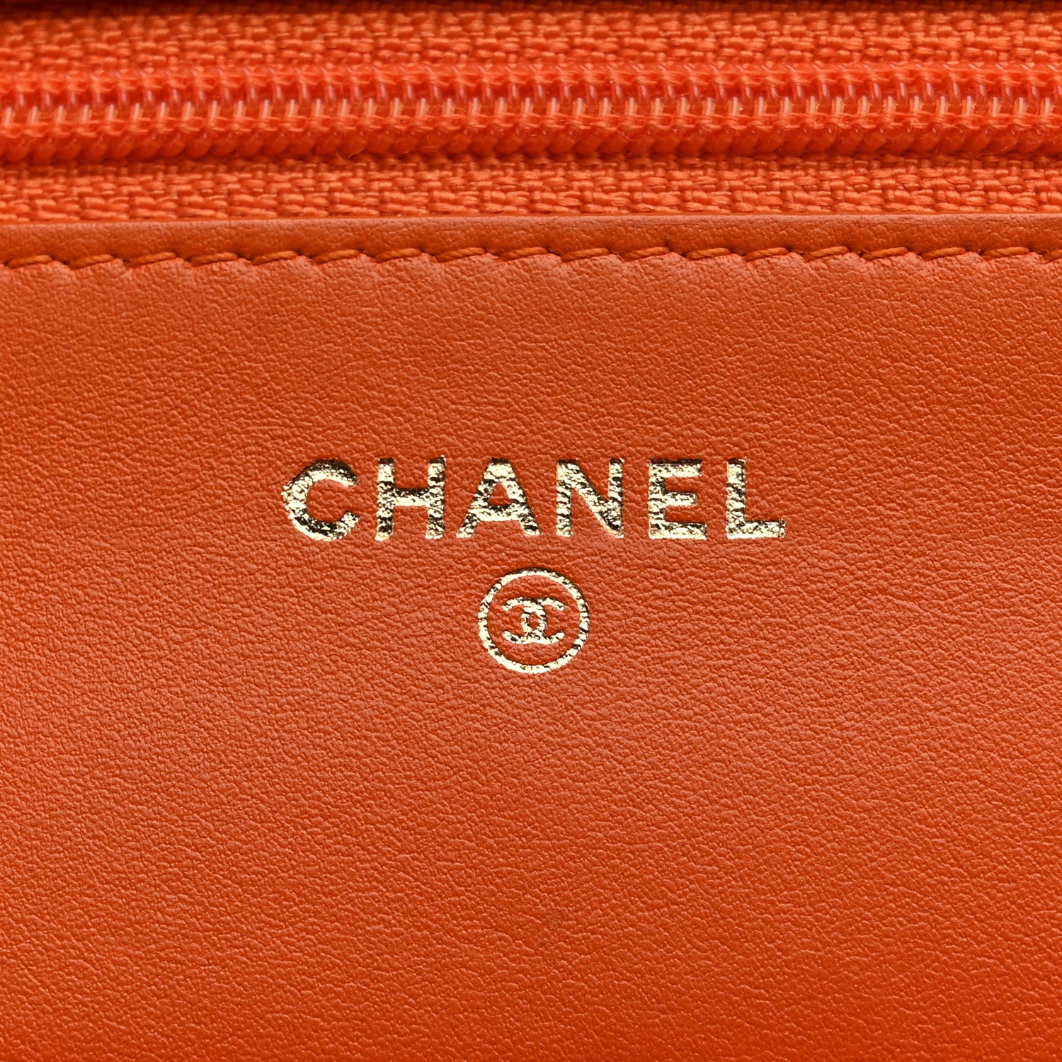 Chanel Snakeskin Wallet On Chain WOC Orange 6 of 11