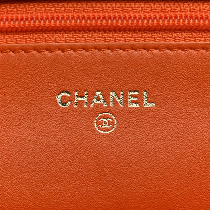Chanel Snakeskin Wallet On Chain WOC Orange 6 of 11