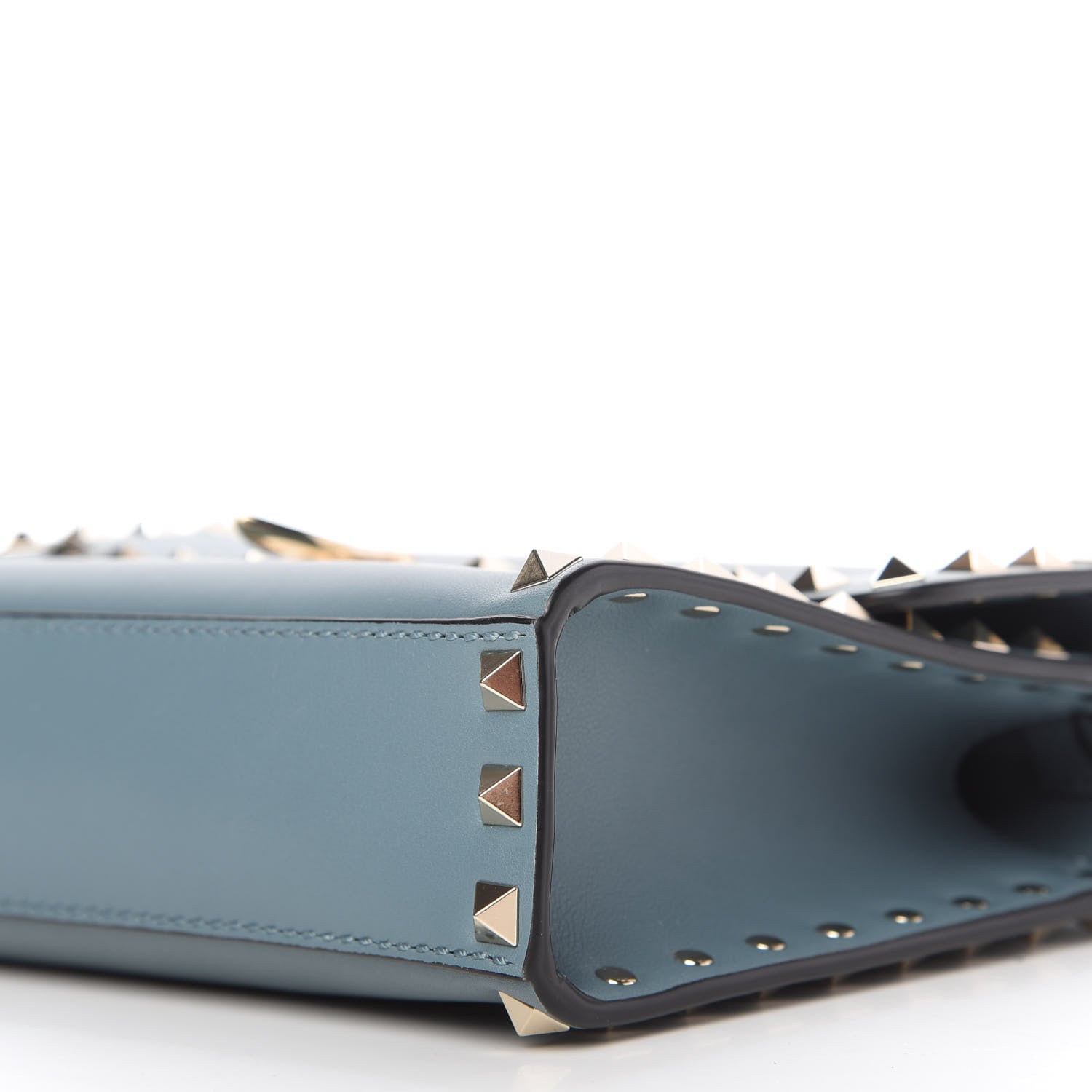 Valentino Garavani Vitello Rockstud Flip Lock Crossbody Bag Light Blue 7 of 11