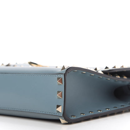 Valentino Garavani Vitello Rockstud Flip Lock Crossbody Bag Light Blue 7 of 11