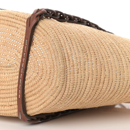 Prada Paglia Vitello Woven Braided Basket Tote Naturale Cognac 9 of 12