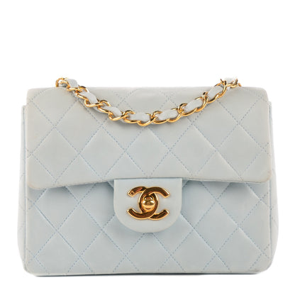 Chanel Lambskin Quilted Mini Square Flap Light Blue 1 of 16