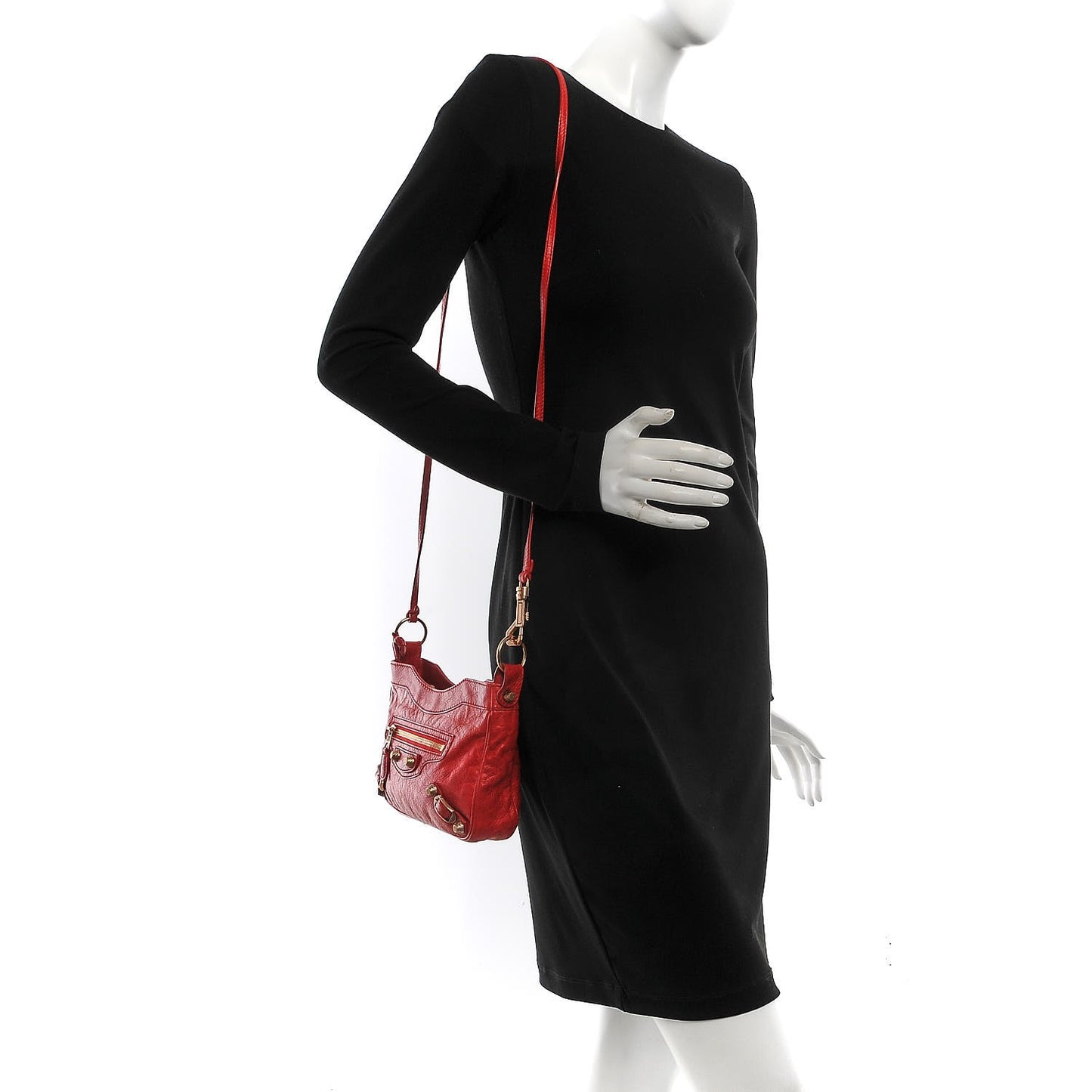 Agneau Giant 12 Rose Gold Hardware Hip Rouge Coquelicot