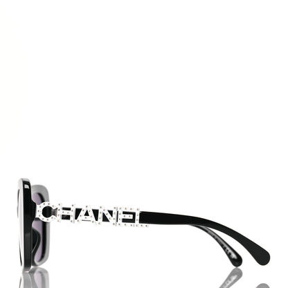 Chanel Acetate Strass Square Sunglasses 5422-B-A Black White 3 of 8