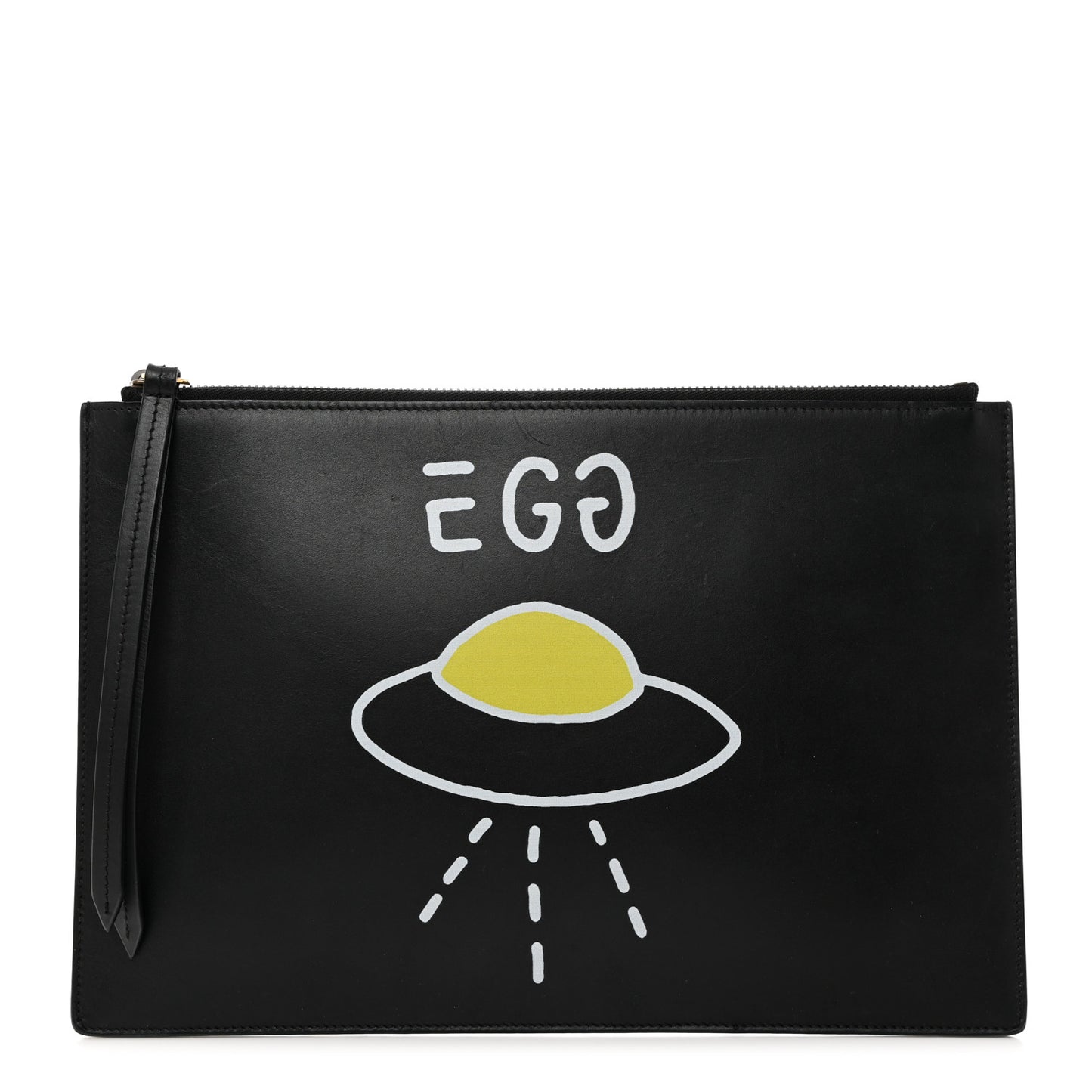 Calfskin Gucci Egg Pouch Black