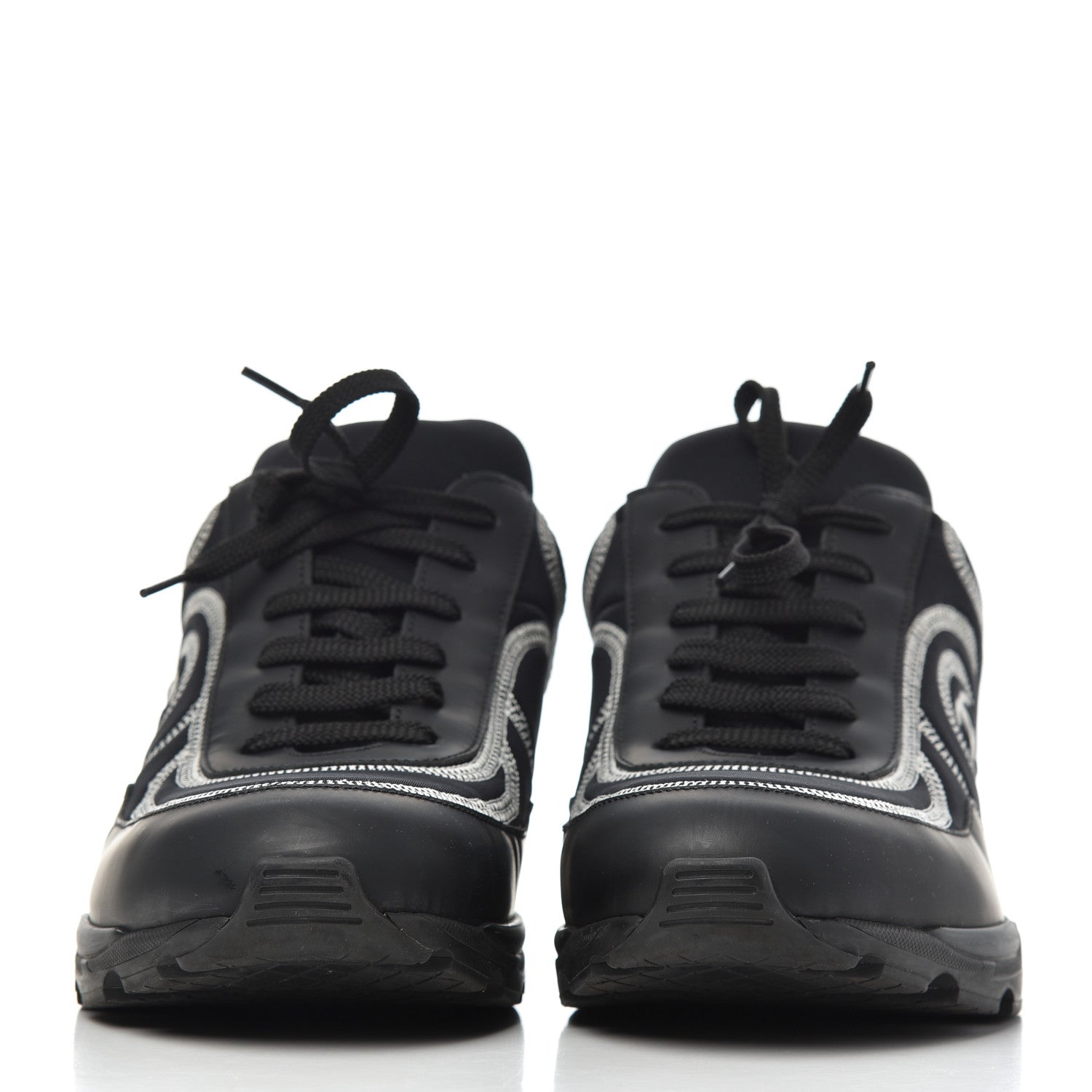 Chanel Lycra Fabric CC Sneakers 40 Black 2 of 14