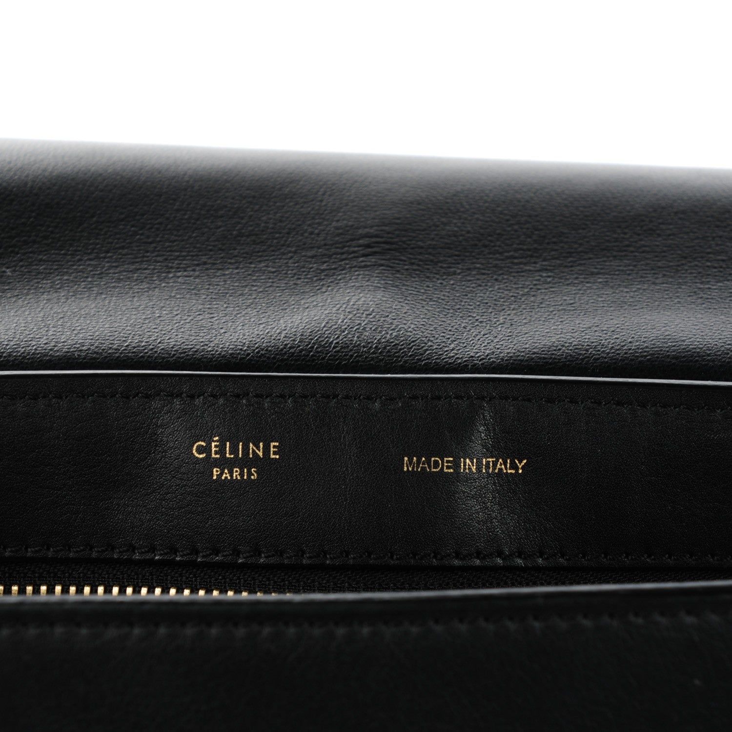 Celine Crocodile Embossed Calfskin Suede Medium Trapeze Black 5 of 9