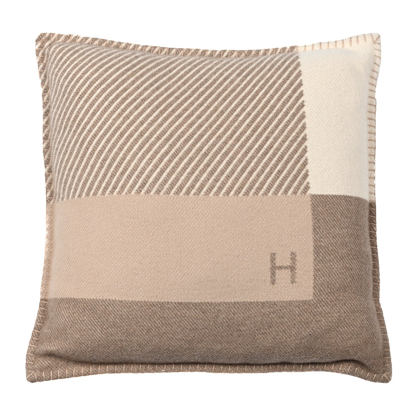 Wool Cashmere H Riviera Pillow Seigle
