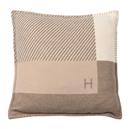 Hermes Wool Cashmere H Riviera Pillow Seigle 1 of 3
