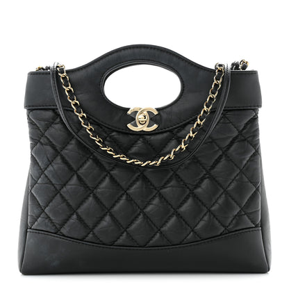 Chanel Aged Calfskin Quilted Mini 31 Shopping Bag Black 1 of 11