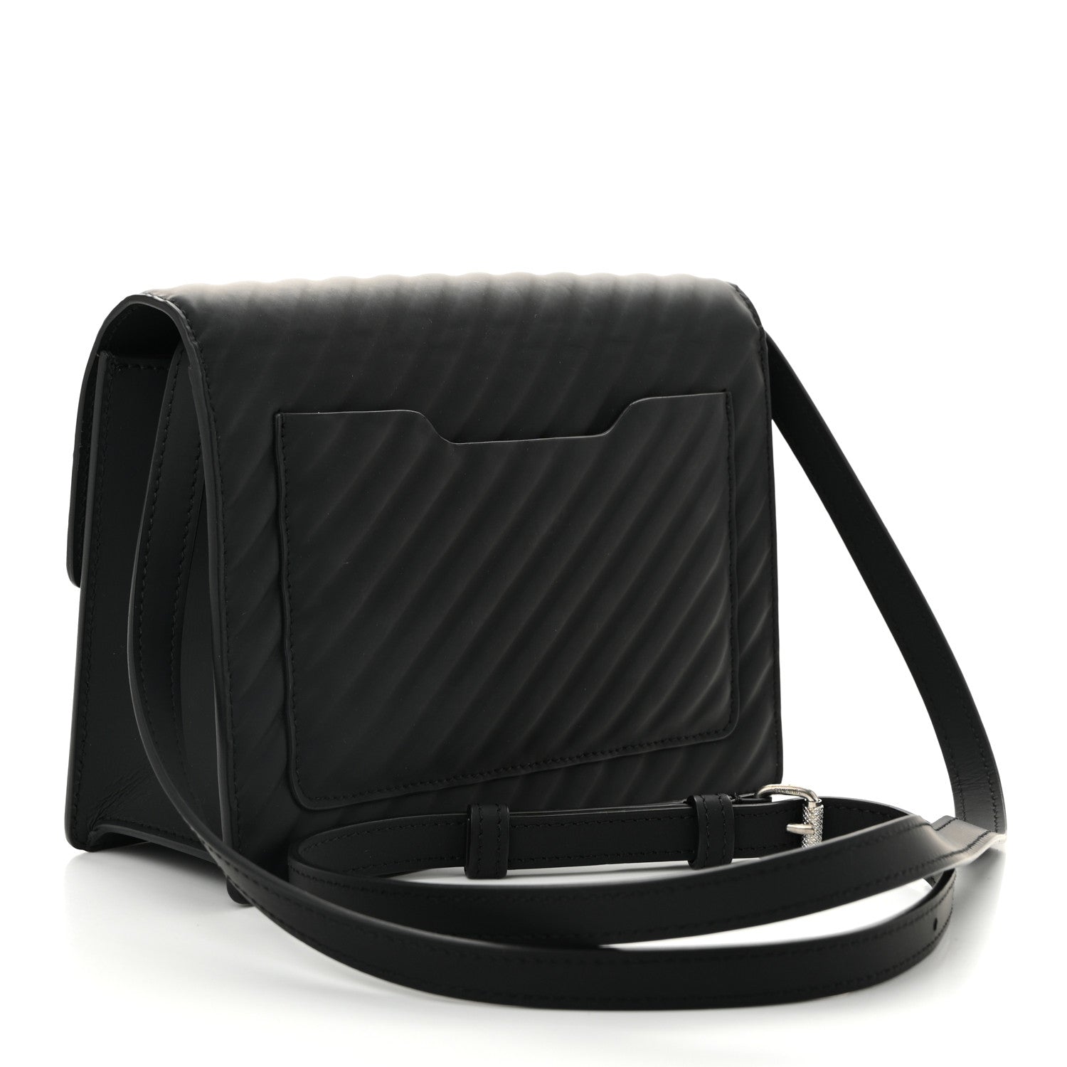 Off-White Calfskin Diagonal Quilted Jitney 2.0 Crossbody Bag Black 3 of 9
