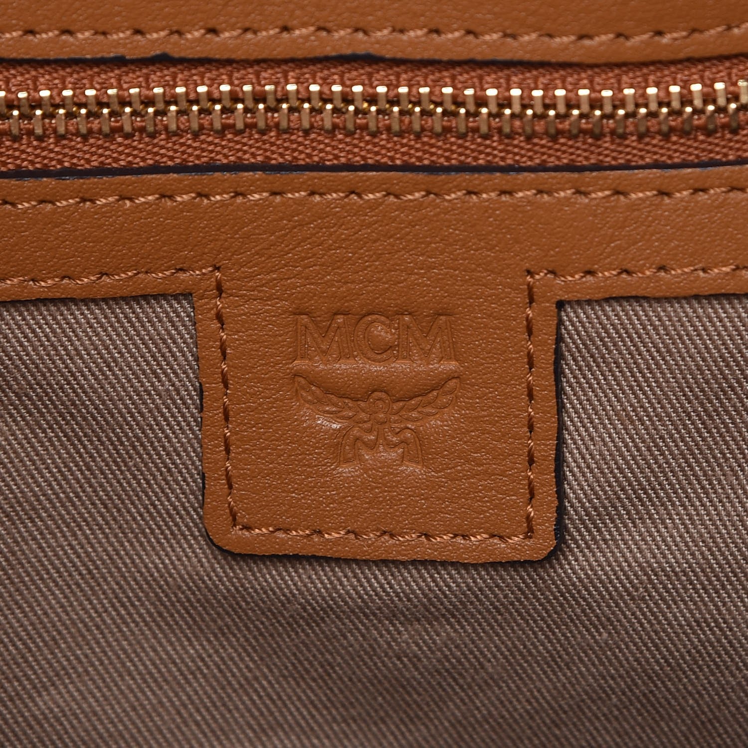 MCM Visetos Floral Print Boston Bag Cognac 7 of 10