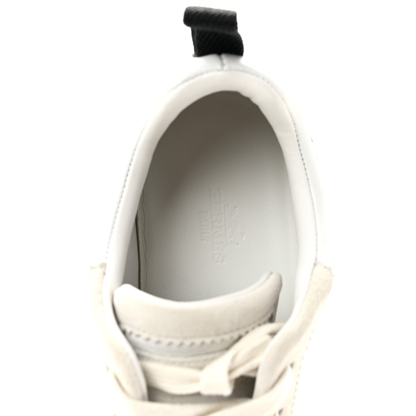 Calfskin Suede Goatskin Bouncing Sneakers 38 White Black