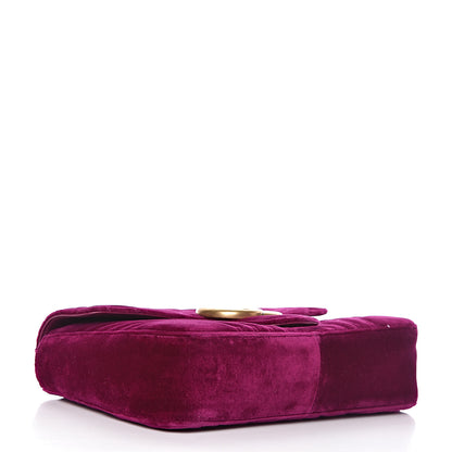 Gucci Velvet Matelasse Medium GG Marmont Shoulder Bag Fuchsia Violet Cyclamen 4 of 10