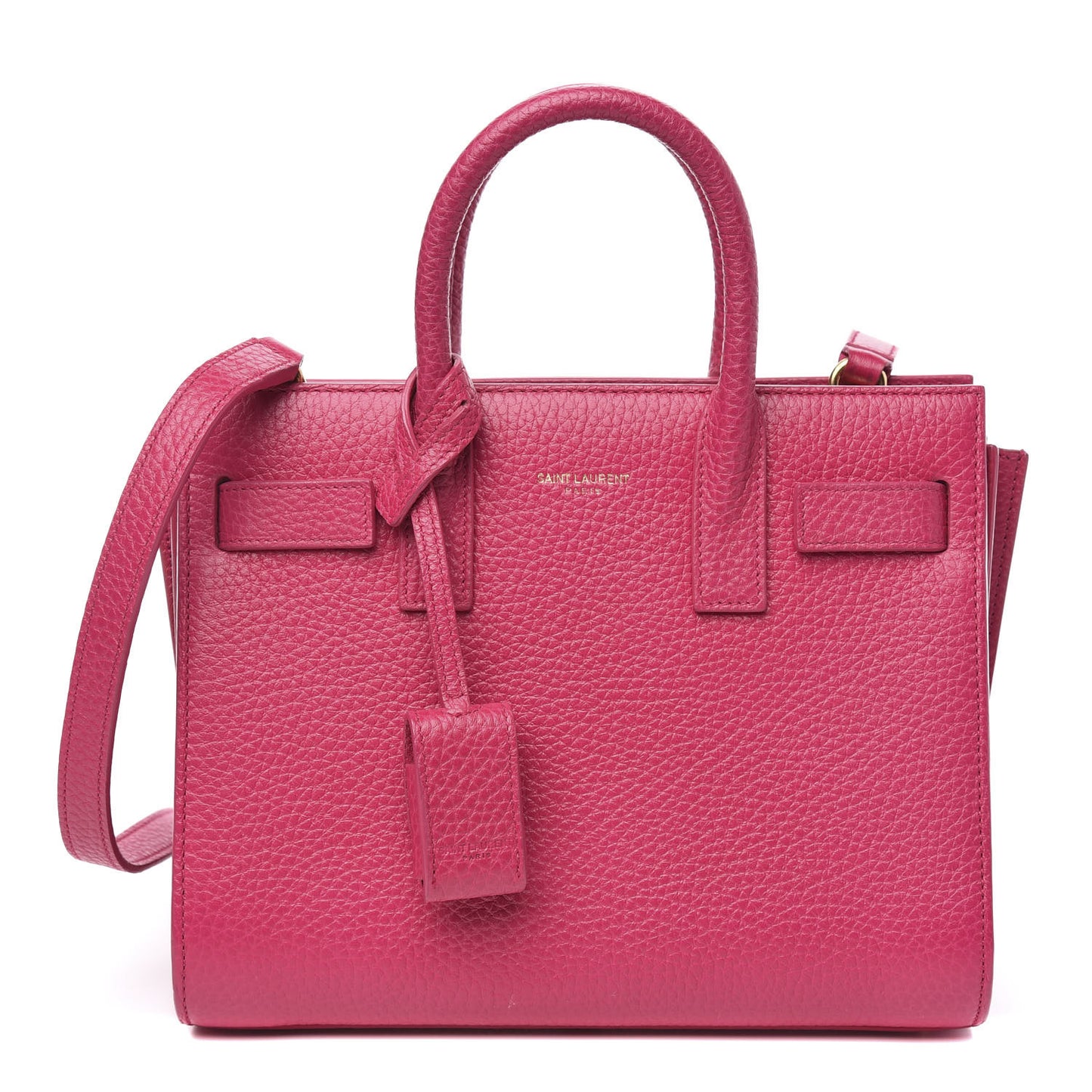 Grained Calfskin Nano Sac De Jour Fuchsia