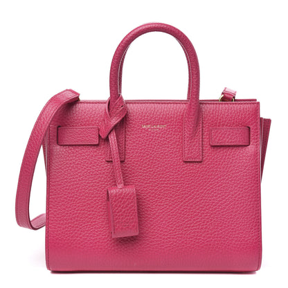 Saint Laurent Grained Calfskin Nano Sac De Jour Fuchsia 1 of 13