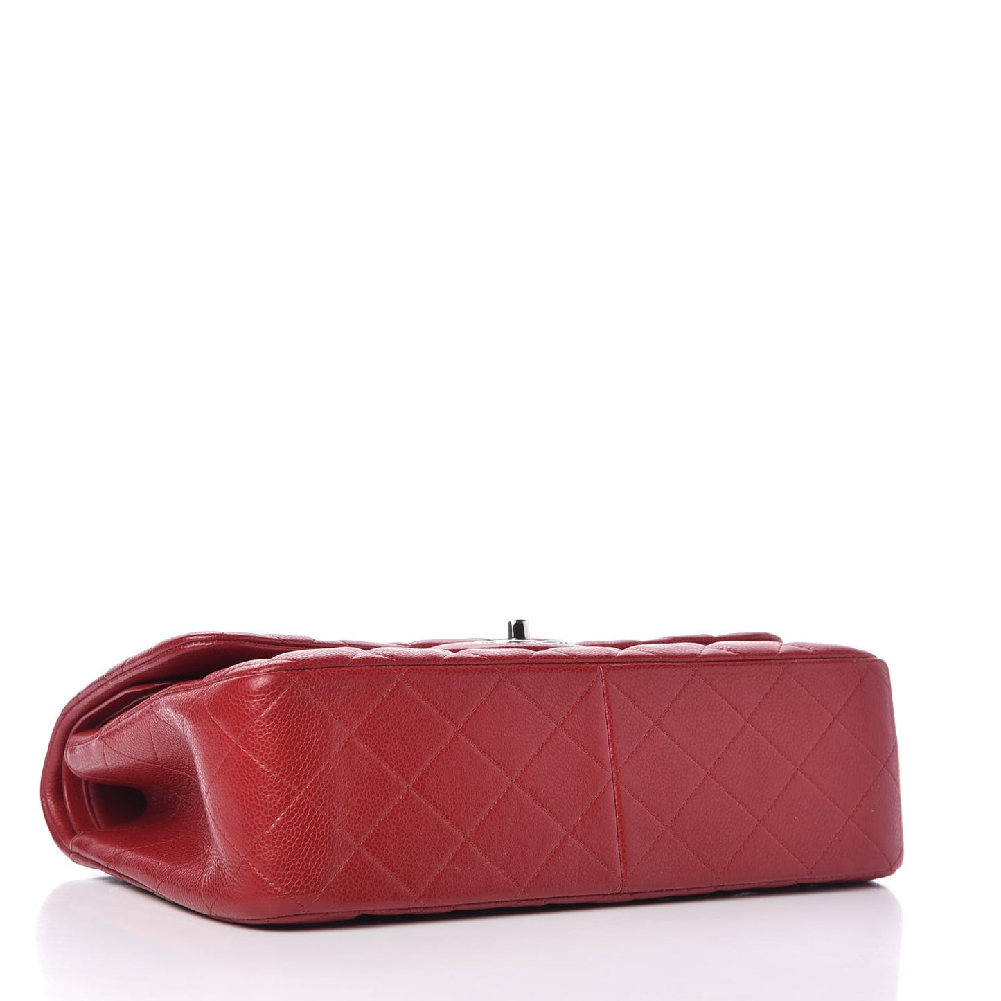 Caviar Quilted Jumbo Double Flap Red