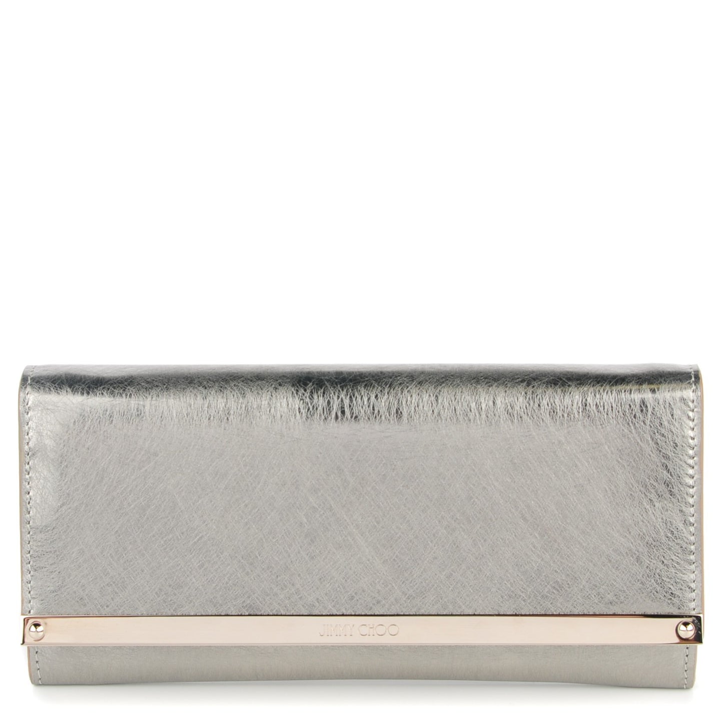 Etched Metallic Spazzolato Milla Accessory Clutch Vintage Silver