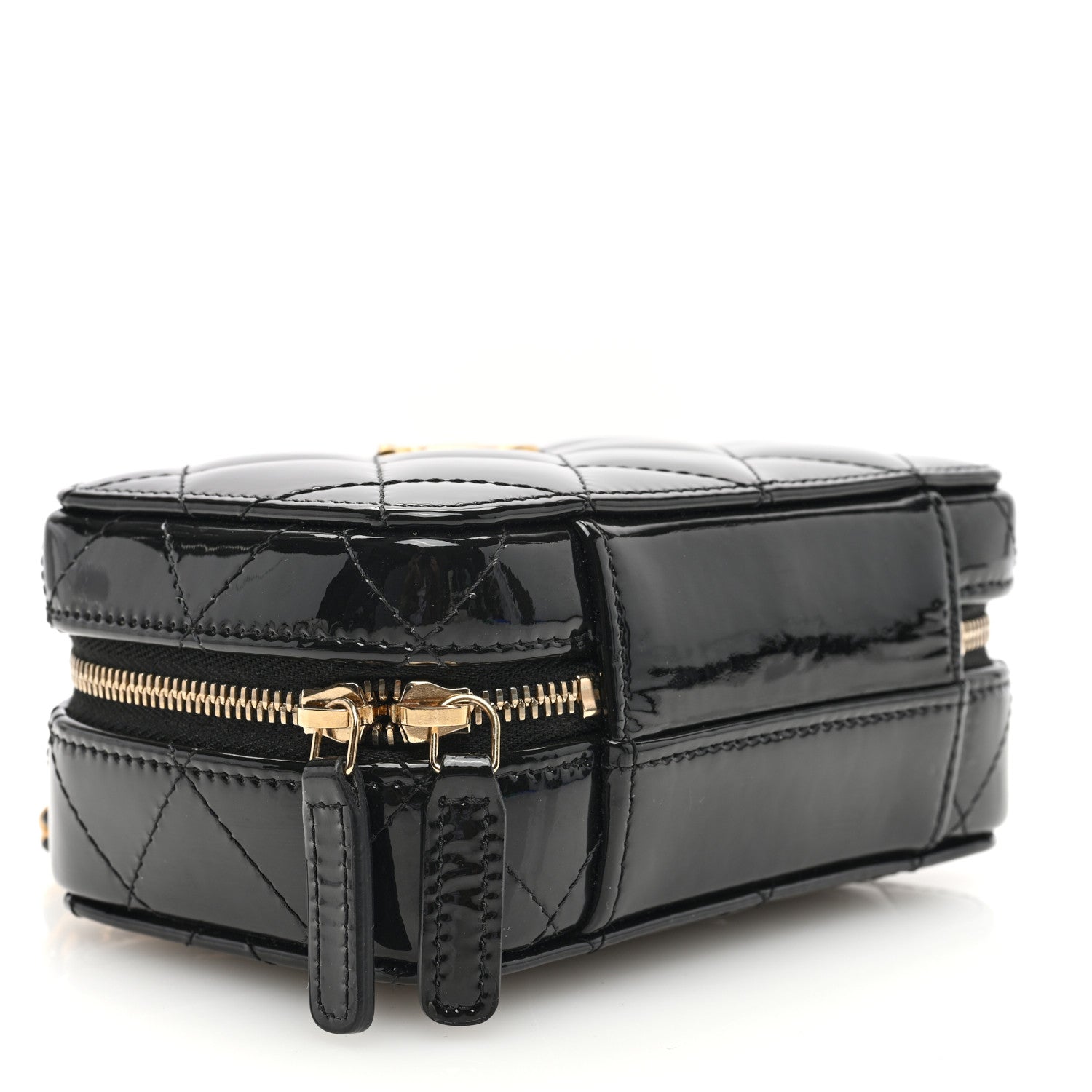Chanel Patent Quilted Mini Pick Me Up Vanity Case Black 4 of 10