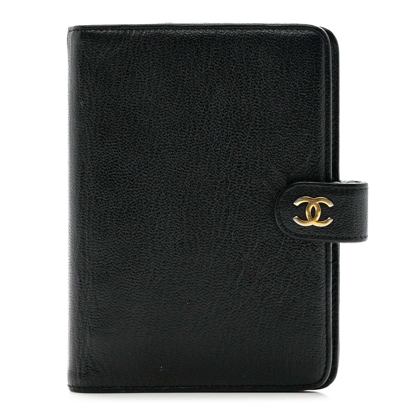 Goatskin Small Ring Agenda Planner Black