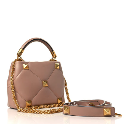 Valentino Garavani Nappa Mini Roman Stud The Handle Bag Rose Cannelle 3 of 6