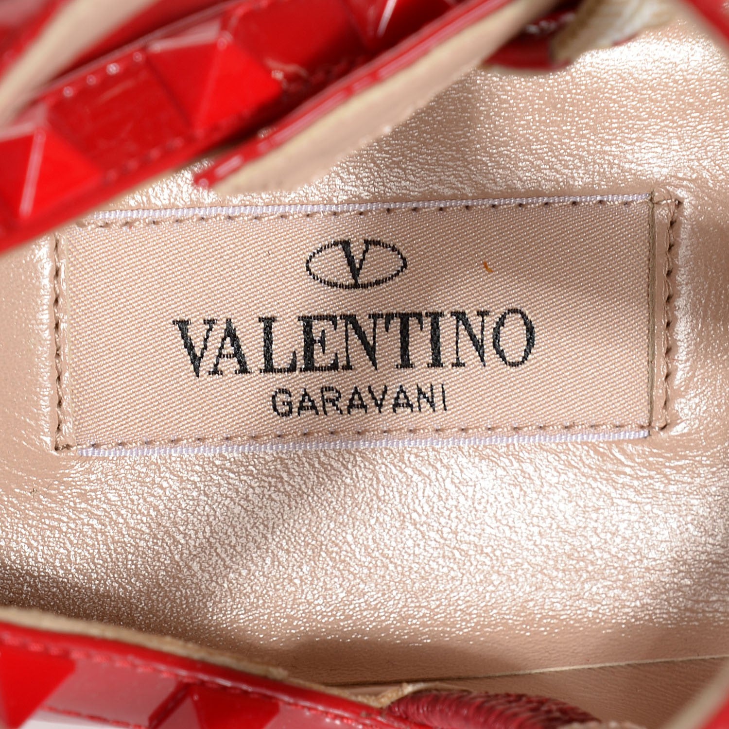 Valentino Garavani Patent Monochrome Rockstud Cage Ballerina Flats 35.5 Rosso Valentino 7 of 8